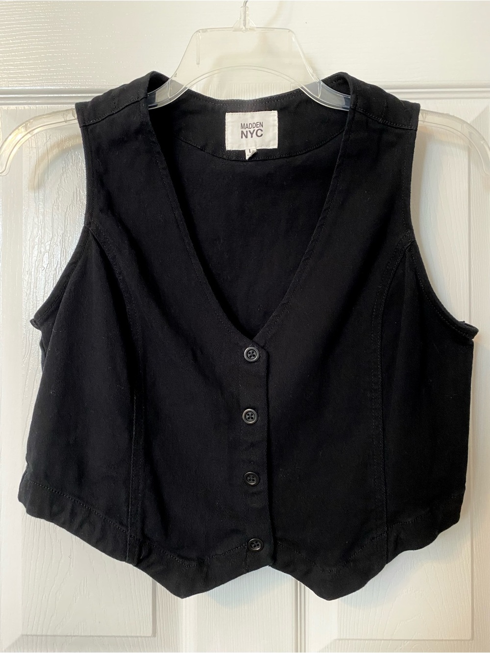 Madden NYC Women's Black Button-Front Vest